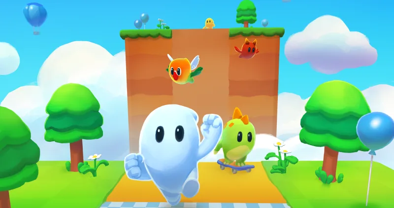 Ключевой арт игры с бегущим персонажем